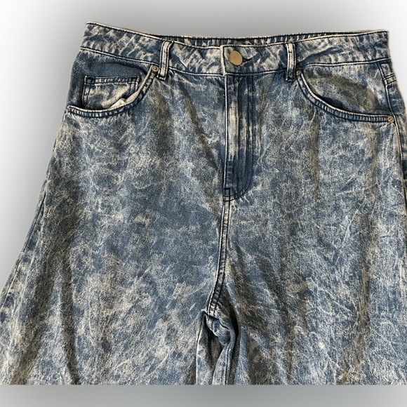 ASOS DESIGN Acid Wash Wide Leg Jeans Women's 34x32 (Actual 33x31) - Picture 8 of 13